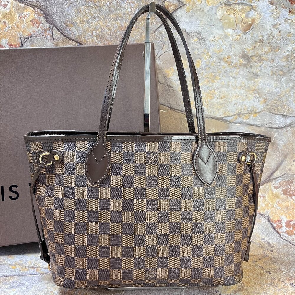 Louis Vuitton Damier Ebene Neverfull PM Tote Bag w/Box & Dust Bag